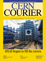 Cover of CERN Courier Volume 43 Issue 9