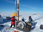 Drilling an ice core in Greenland