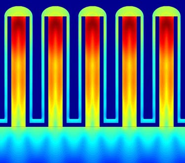 Computer simulation of light absorption in a nanowire array