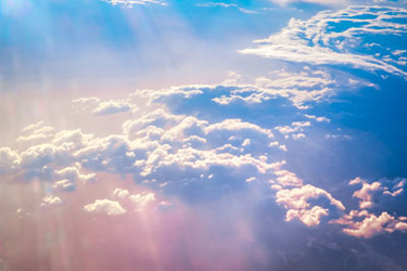 Photograph of clouds as seen from an aeroplane