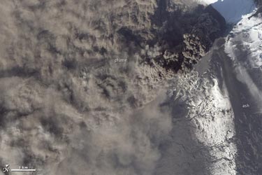 Ash cloud, 17 April