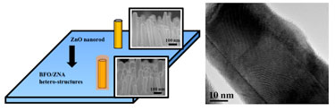 Positive template: BFO/ZNA core-shell heterostructure