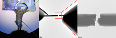 Micro mechanical device for testing individual nanowires
