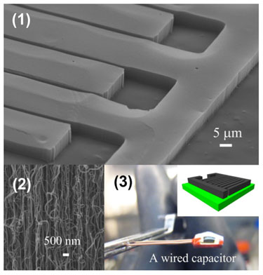 Ultracapacitor featuring vertically aligned carbon nanotubes