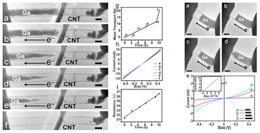 Nano transport: TEM images showing gallium migration