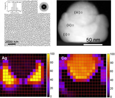Bimetallic nanoparticle array in detail
