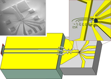 Microwave transmission line for quantum spin control