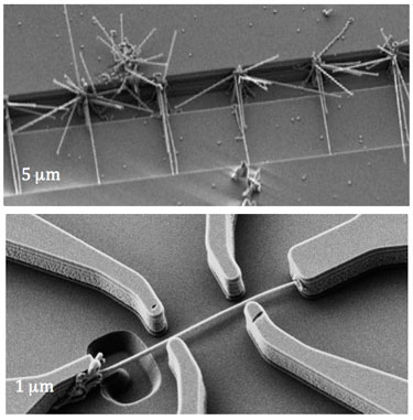 Resonator structures featuring horizontally patterned nanowire growth