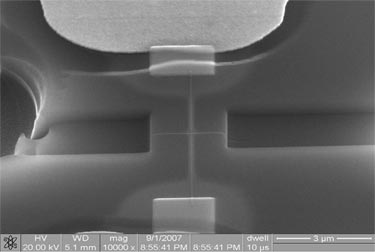 Fluidic cell equipped with nanoelectrodes