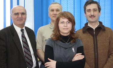 (from left to right) Prof. Stefan Antohe, Dr Lucian Ion, Elena Matei, Dr Ionut Enculescu