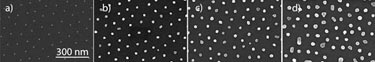 Controlling the size and shape of metal nanoparticle arrays