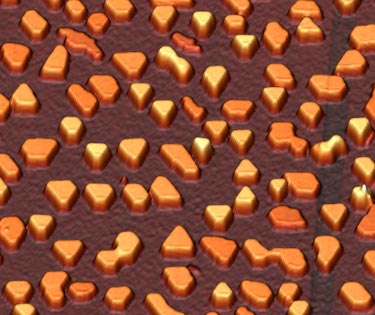 Gold islands self-assembled on a molybdenum surface at 500 C