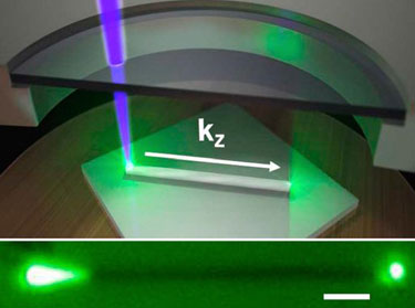Photos of light being transmitted along nanowires