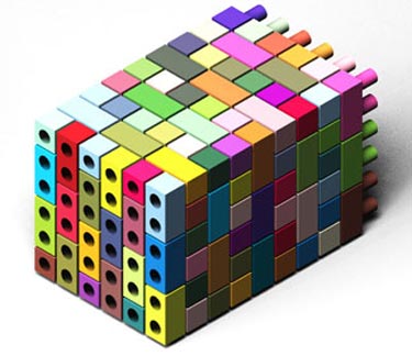 A cuboid made from the new DNA bricks