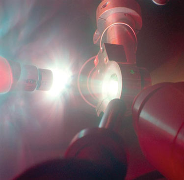 Photograph of a traditional diamond-anvil cell