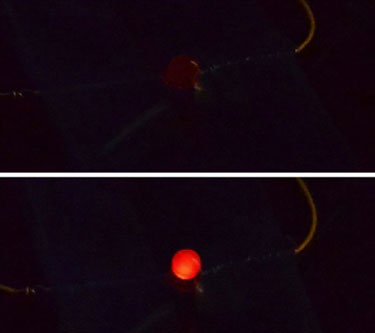 Battery powers LED