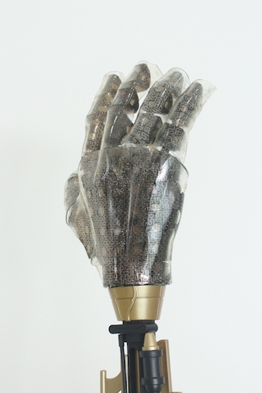 Artificial skin on prosthetic hand