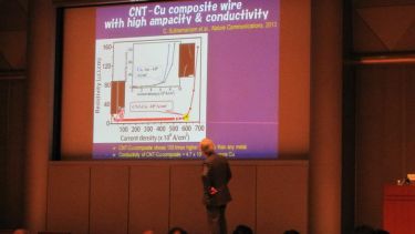 Sumio Iijima, who first reported observations of carbon nanotubes in 1990 addresses TNT Japan during the opening plenary. Sumio Iijima, who first reported observations of carbon nanotubes in 1990 addresses TNT Japan during the opening plenary.