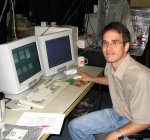 Surfactant boosts dip-pen nanolithography: Pat Collier at the controls of an atomic force microscope