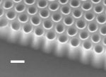 Brown University's etched silcon wafer and its nanopores.