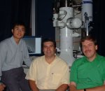 From left: graduate student Yong Zhu, Professor H D Espinosa and research professor N Moldovan of Northwestern University.