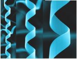 Scanning electron microscope images show details of "nanohelix" structures produced from zinc oxide.