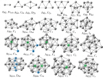 Lowest energy structures for the silver clusters, with between 2 and 22 atoms.