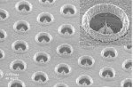 Array of carbon-nanotube-on-post emitter cells.