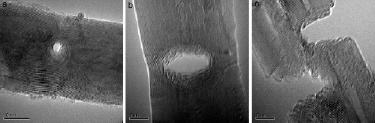 Nanoholes and constrictions in MWNTs