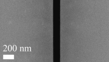 125 nm nano-slit penetrating a silicon chip