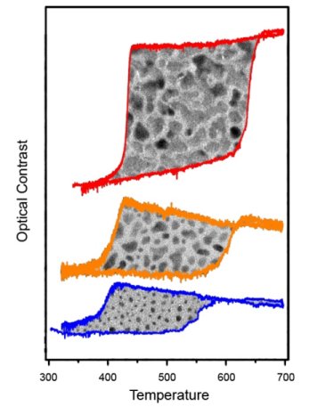 Hysteresis loops and structural snapshots