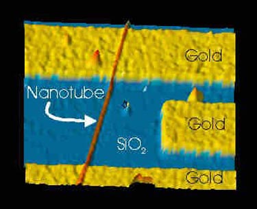 Nanotube on silicon dioxide