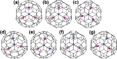 Molecular structures of Sc<sub>3</sub>N@C<sub>80</sub> and and TiSc<sub>2</sub>N@C<sub>80</sub>