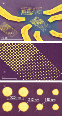 False colour SEM images of SERS sample