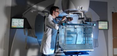 Ionization chamber being tested under clinical conditions at NPL