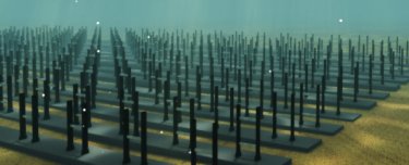 An array of VIVACE converters on the ocean floor