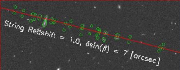 Galaxy-pairs along a simulated cosmic string