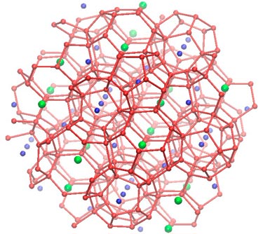 <b>Hydrate lattice</b> small molecules can be stored in empty sites