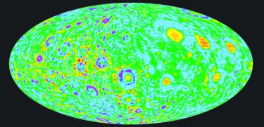Gravity anomaly map of the Moon's surface