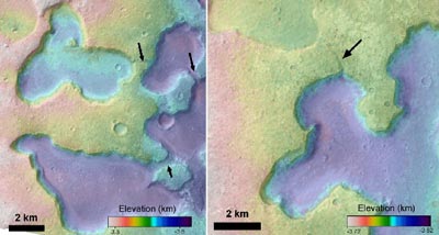 Ancient lakes connected by a number of water channels