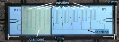 Photograph of the Yale hybrid qubit experiment