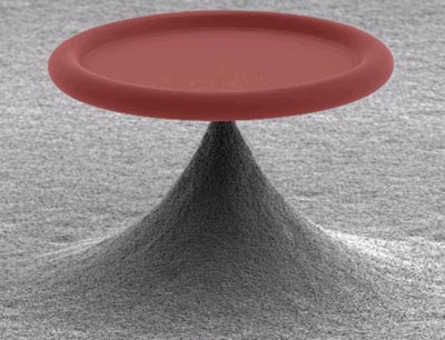 Electron micrograph of the optical transistor