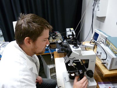 Photograph of Jason Milne in the lab