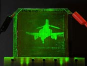 A refreshable, holographic image of an F-4 Phantom Jet