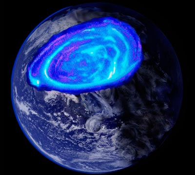 Artist's interpretation of Earth aurora 3.4-4.45 Ga.