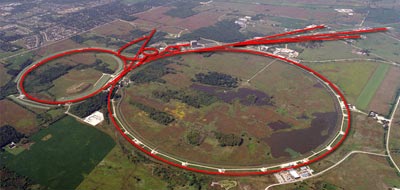 The Fermilab accelerator as seen from the air