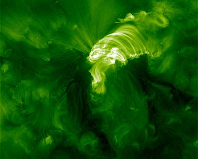 The Sun after a solar eruption and a flare