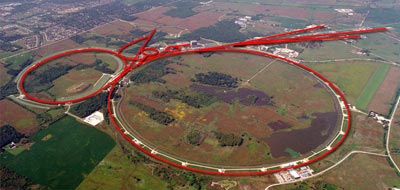 Aerial photograph of the Tevatron collider at Fermilab