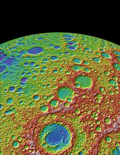 Image of craters on the Moon taken by LOLA