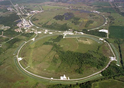 Aerial view of the Tevatron accelerator